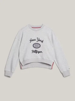 Bluzy Dresowe I Z Kapturem*Tommy Hilfiger Sweter Z Podwójnym Wykończeniem I Logo LIGHT GREY HEATHER