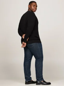 Swetry Z Okrągłym Dekoltem|Swetry*Tommy Hilfiger Sweter Z Teksturowanej Dzianiny Z Kolekcji Plus BLACK