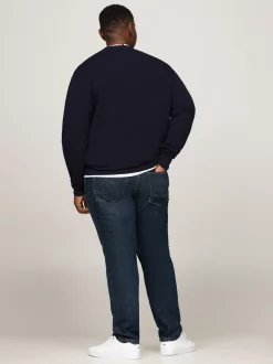 Swetry Z Okrągłym Dekoltem|Swetry*Tommy Hilfiger Sweter Z Teksturowanej Dzianiny Z Kolekcji Plus DESERT SKY