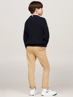 Dzianina*Tommy Hilfiger Sweter Z Warkoczowym Splotem DESERT SKY