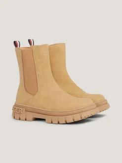 Obuwie I Akcesoria*Tommy Hilfiger Sygnowane Botki Z Zapięciem Na Zamek COGNAC
