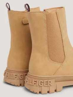 Obuwie I Akcesoria*Tommy Hilfiger Sygnowane Botki Z Zapięciem Na Zamek COGNAC