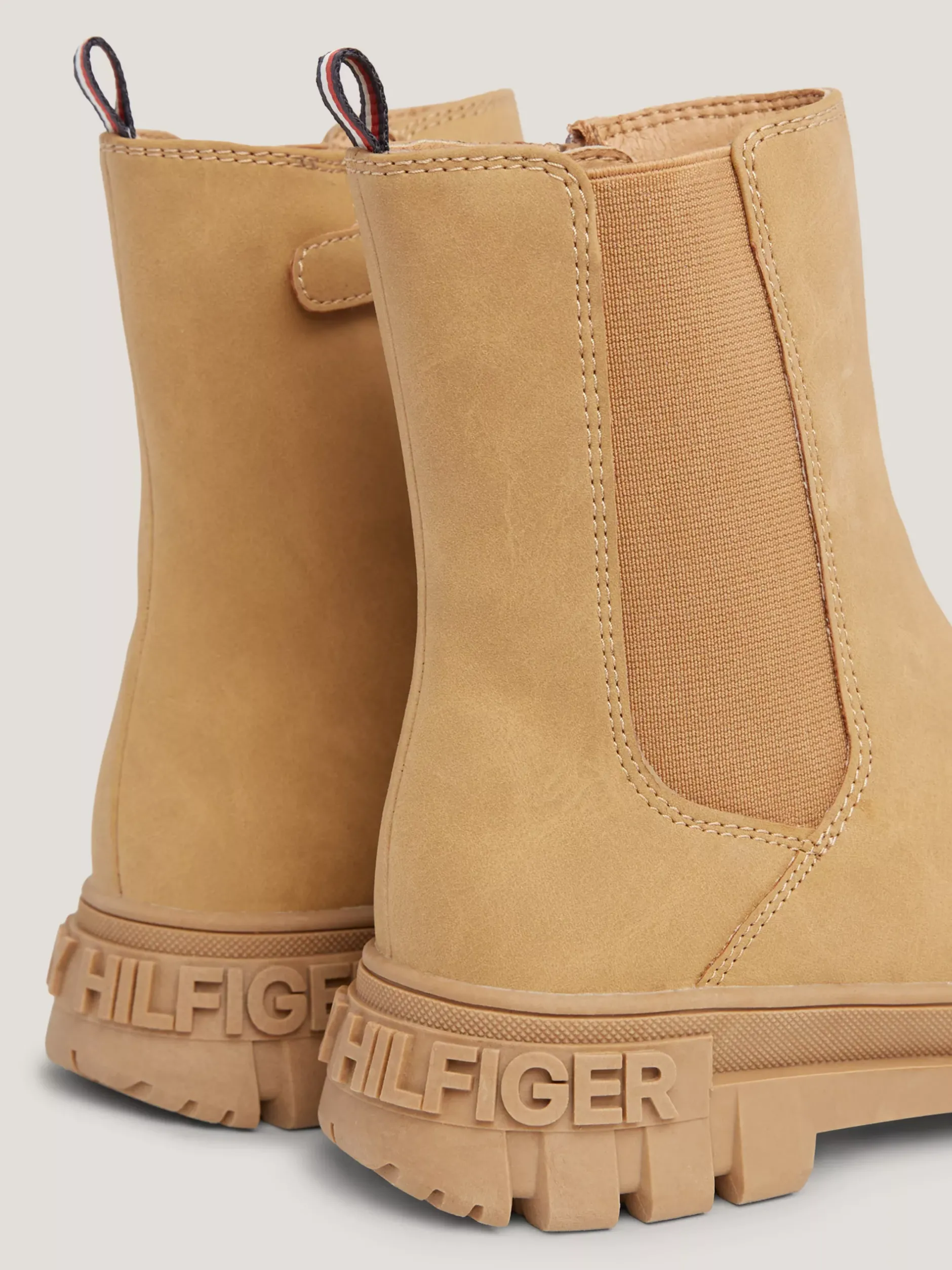 Obuwie I Akcesoria*Tommy Hilfiger Sygnowane Botki Z Zapięciem Na Zamek COGNAC