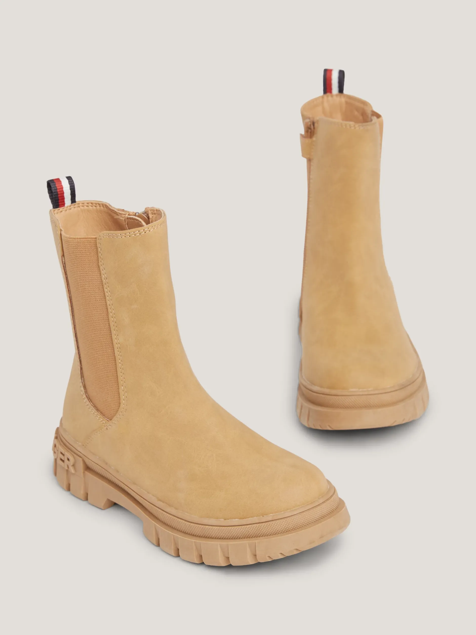 Obuwie I Akcesoria*Tommy Hilfiger Sygnowane Botki Z Zapięciem Na Zamek COGNAC