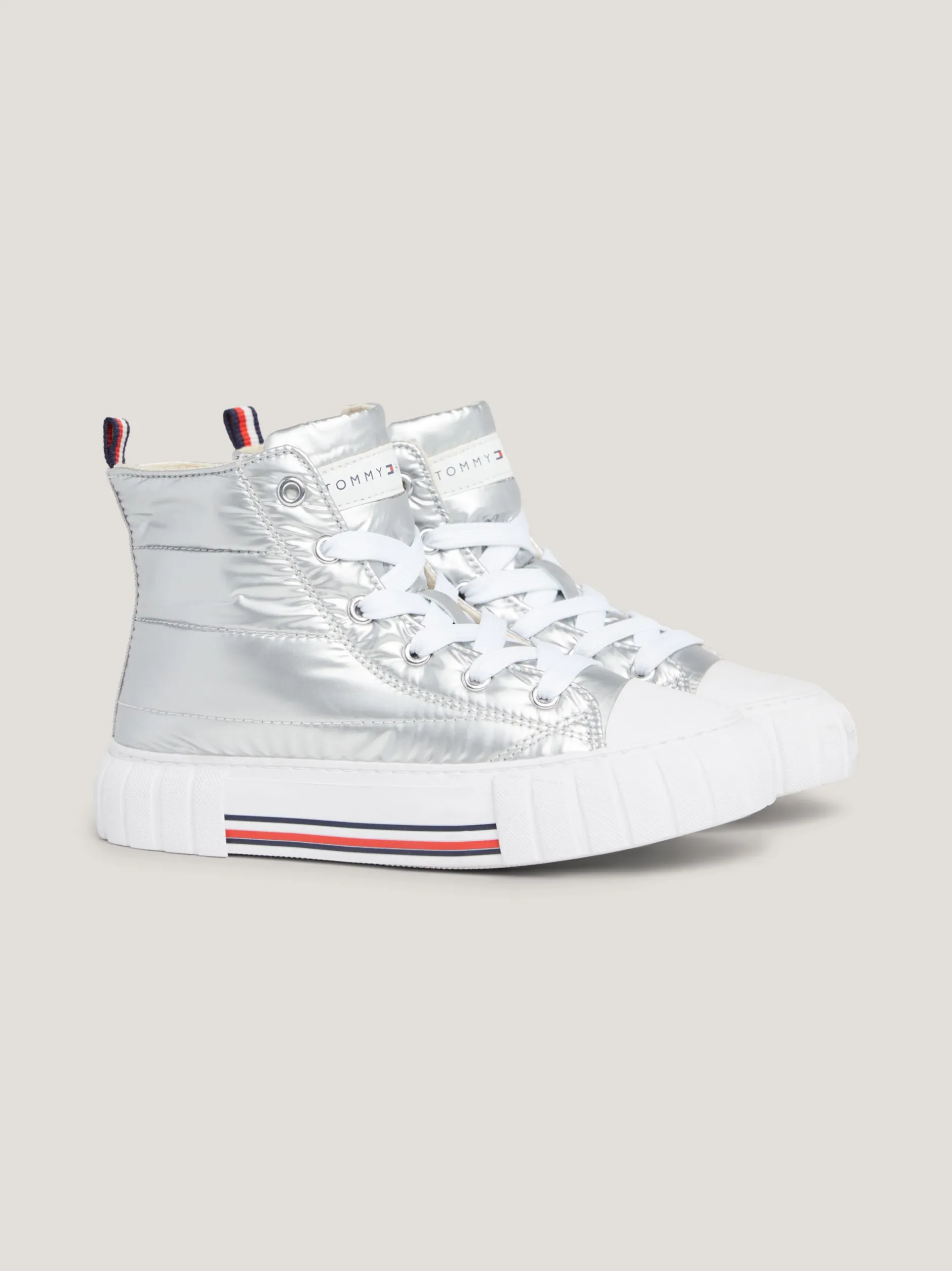 Obuwie I Akcesoria*Tommy Hilfiger Sygnowane Buty Sportowe Za Kostkę SILVER