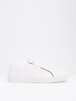 Sneakersy*Tommy Hilfiger Sygnowane Tenisówki Z Podeszwą Typu Cupsole WHITE