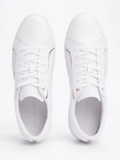 Sneakersy*Tommy Hilfiger Sygnowane Tenisówki Z Podeszwą Typu Cupsole WHITE
