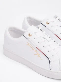 Sneakersy*Tommy Hilfiger Sygnowane Tenisówki Z Podeszwą Typu Cupsole WHITE