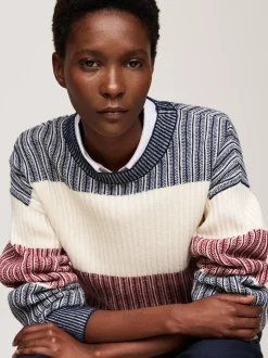 Swetry|Dzianina*Tommy Hilfiger Sygnowany Sweter O Luźnym Kroju DESERT SKY