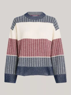 Swetry|Dzianina*Tommy Hilfiger Sygnowany Sweter O Luźnym Kroju DESERT SKY