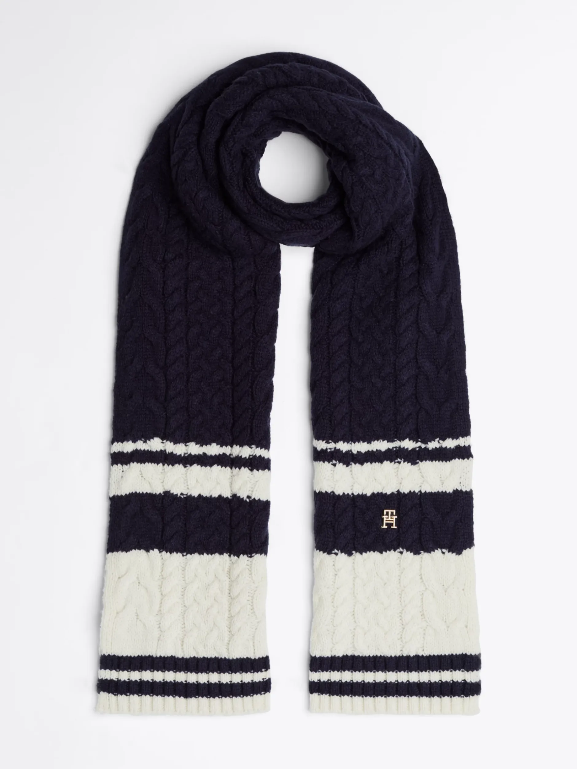Szaliki|Szaliki*Tommy Hilfiger Szal O Splocie Warkoczowym SPACE BLUE