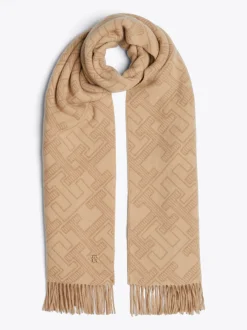 Szaliki|Szaliki*Tommy Hilfiger Szal Z Czystej Wełny Z Monogramem TH CAMEL