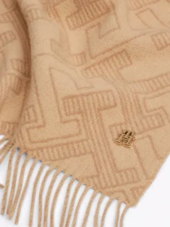 Szaliki|Szaliki*Tommy Hilfiger Szal Z Czystej Wełny Z Monogramem TH CAMEL