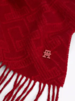 Szaliki|Szaliki*Tommy Hilfiger Szal Z Czystej Wełny Z Monogramem TH HERITAGE PINK