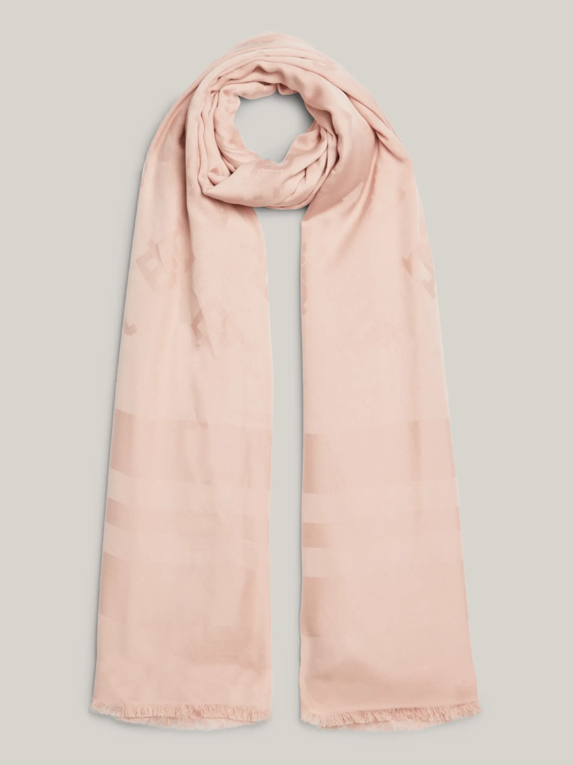 Szaliki|Szaliki*Tommy Hilfiger Szal Z Frędzlami I Monogramem TH PINK BLOOM
