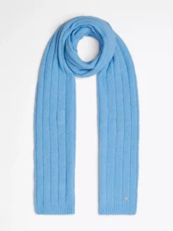 Szaliki|Szaliki*Tommy Hilfiger Szal Z Wełny Z Alpaki TH Monogram BREEZY BLUE