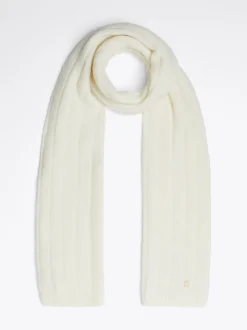 Szaliki|Szaliki*Tommy Hilfiger Szal Z Wełny Z Alpaki TH Monogram ANCIENT WHITE