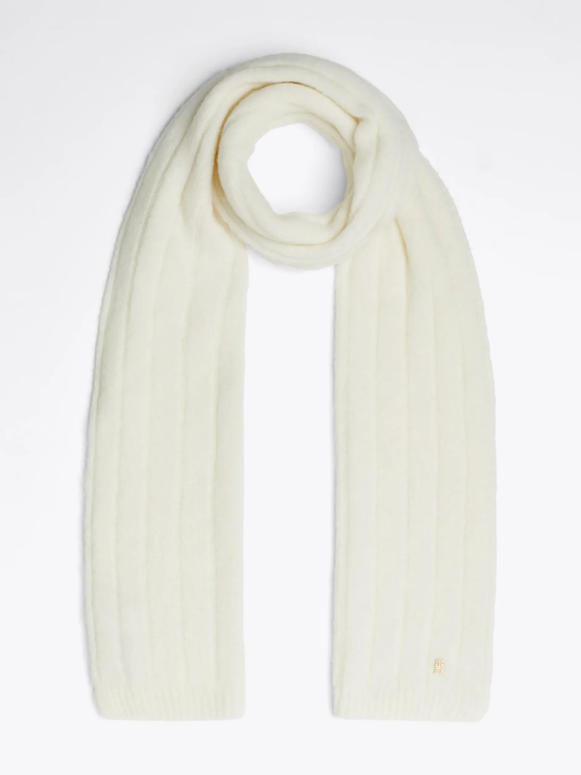 Szaliki|Szaliki*Tommy Hilfiger Szal Z Wełny Z Alpaki TH Monogram ANCIENT WHITE