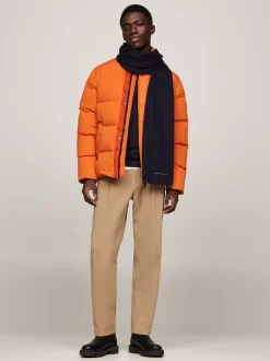 Czapki I Szaliki*Tommy Hilfiger Szalik Z Dzianiny O Drobnym Splocie SPACE BLUE
