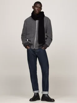Czapki I Szaliki*Tommy Hilfiger Szalik Z Haftem Z Flagą Hilfiger BLACK