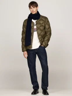 Czapki I Szaliki*Tommy Hilfiger Szalik Z Haftem Z Flagą Hilfiger SPACE BLUE