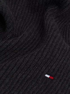 Czapki I Szaliki*Tommy Hilfiger Szalik Z Haftem Z Flagą Hilfiger CHARCOAL GRAY