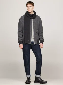 Czapki I Szaliki*Tommy Hilfiger Szalik Z Haftem Z Flagą Hilfiger CHARCOAL GRAY