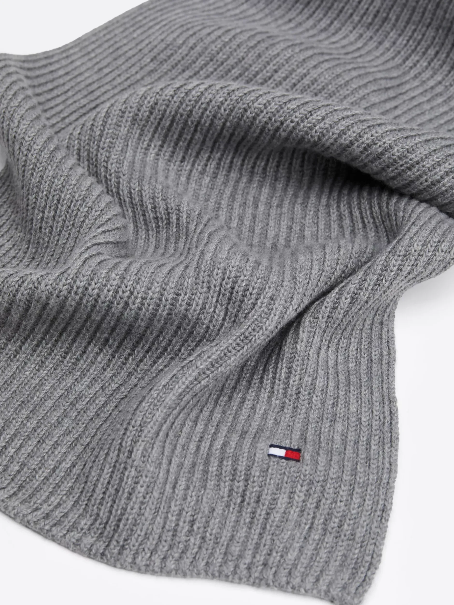 Czapki I Szaliki*Tommy Hilfiger Szalik Z Haftem Z Flagą Hilfiger MID GREY HEATHER