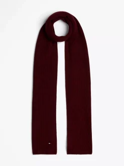 Czapki I Szaliki*Tommy Hilfiger Szalik Z Haftem Z Flagą Hilfiger DEEP ROUGE