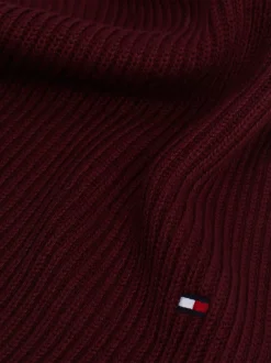 Czapki I Szaliki*Tommy Hilfiger Szalik Z Haftem Z Flagą Hilfiger DEEP ROUGE