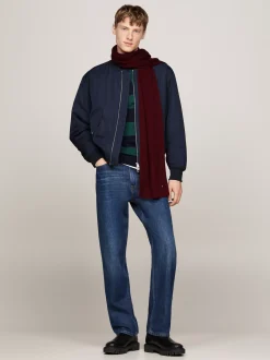 Czapki I Szaliki*Tommy Hilfiger Szalik Z Haftem Z Flagą Hilfiger DEEP ROUGE