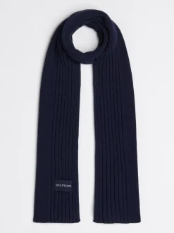 Czapki I Szaliki*Tommy Hilfiger Szalik Z Logo Hilfiger Monotype SPACE BLUE