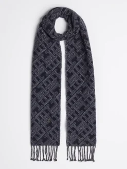 Czapki I Szaliki*Tommy Hilfiger Szalik Z Monogramem TH BLACK