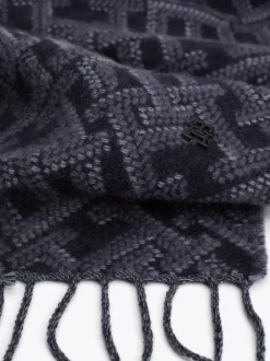 Czapki I Szaliki*Tommy Hilfiger Szalik Z Monogramem TH BLACK