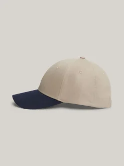 Czapki Z Daszkiem|Czapki I Szaliki*Tommy Hilfiger Sześciopanelowa Bejsbolówka Z Flagą Hilfiger BEIGE / SPACE BLUE