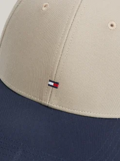 Czapki Z Daszkiem|Czapki I Szaliki*Tommy Hilfiger Sześciopanelowa Bejsbolówka Z Flagą Hilfiger BEIGE / SPACE BLUE