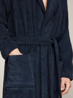 Stroje Domowe*Tommy Hilfiger Szlafrok Kąpielowy Z Bawełny Pętelkowej NAVY BLAZER