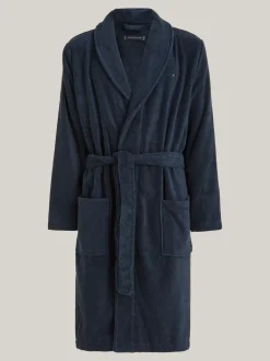 Stroje Domowe*Tommy Hilfiger Szlafrok Kąpielowy Z Bawełny Pętelkowej NAVY BLAZER