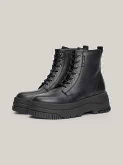 Sznurowane Botki|Botki*Tommy Hilfiger Sznurowane Botki Na Platformie BLACK