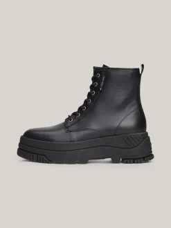 Sznurowane Botki|Botki*Tommy Hilfiger Sznurowane Botki Na Platformie BLACK