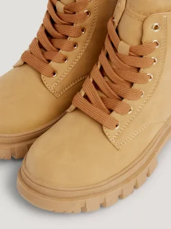 Obuwie I Akcesoria*Tommy Hilfiger Sznurowane Botki Na Podeszwie Z Protektorem COGNAC