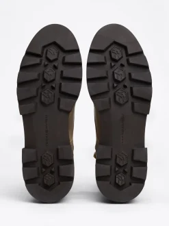 Sznurowane Botki|Botki*Tommy Hilfiger Sznurowane Botki Skórzane Nad Kostkę BEIGE