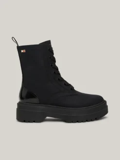 Sznurowane Botki|Botki*Tommy Hilfiger Sznurowane Botki Z Podeszwą Z Protektorem BLACK