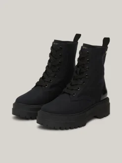 Sznurowane Botki|Botki*Tommy Hilfiger Sznurowane Botki Z Podeszwą Z Protektorem BLACK