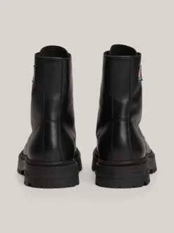 Buty Sznurowane|Buty*Tommy Hilfiger Sznurowane Botki Ze Skóry BLACK