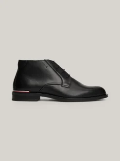 Buty Wizytowe|Buty Sznurowane*Tommy Hilfiger Sznurowane Buty Do Kostki Ze Skóry BLACK