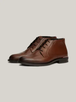Buty Wizytowe|Buty Sznurowane*Tommy Hilfiger Sznurowane Buty Do Kostki Ze Skóry WINTER COGNAC