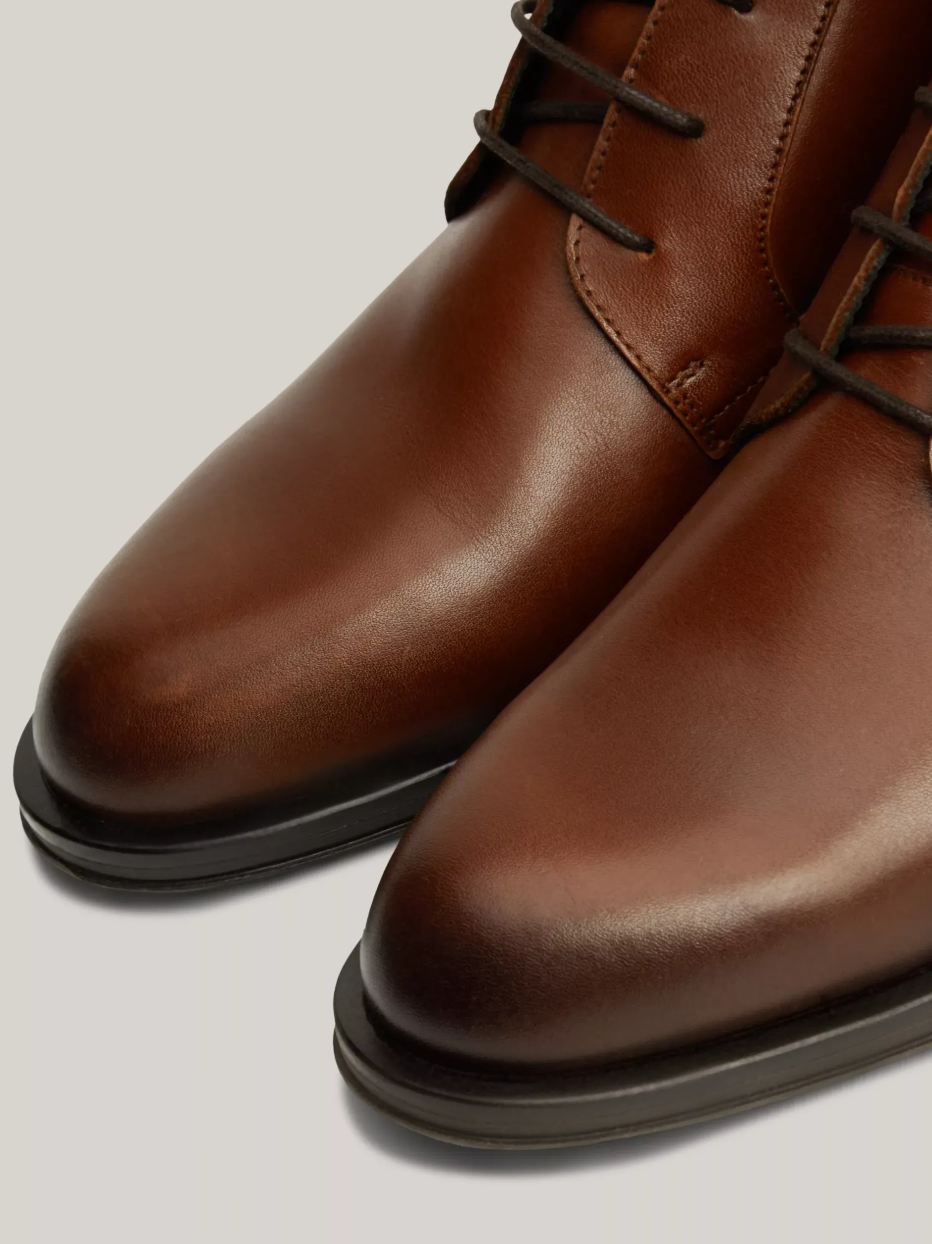 Buty Wizytowe|Buty Sznurowane*Tommy Hilfiger Sznurowane Buty Do Kostki Ze Skóry WINTER COGNAC