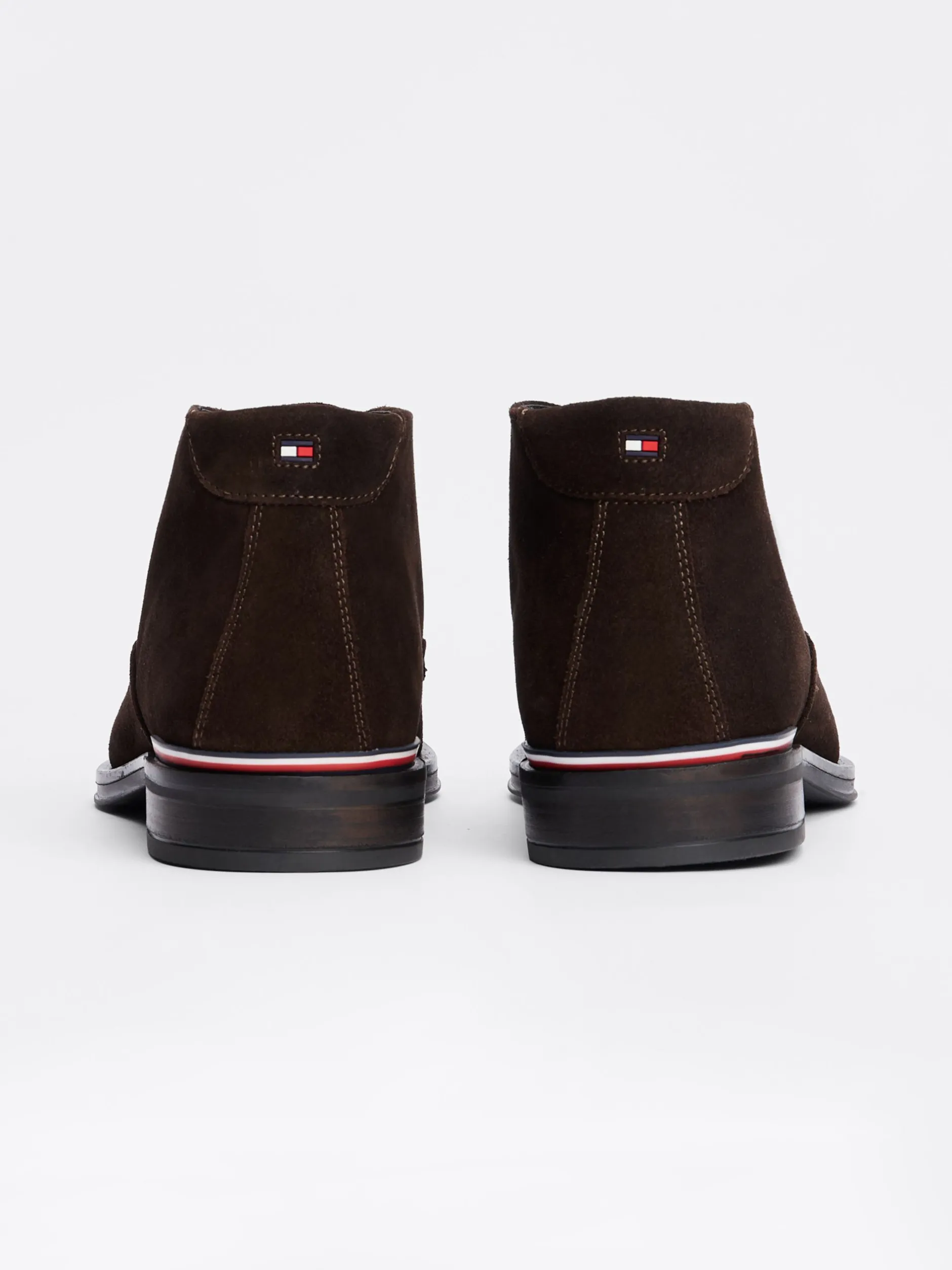 Buty Wizytowe|Buty Sznurowane*Tommy Hilfiger Sznurowane Buty Do Kostki Z Zamszu DARK COFFEE