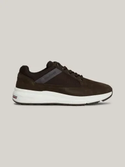 Sneakersy*Tommy Hilfiger Sznurowane Buty Hybrydowe Ze Skóry DARK COFFEE
